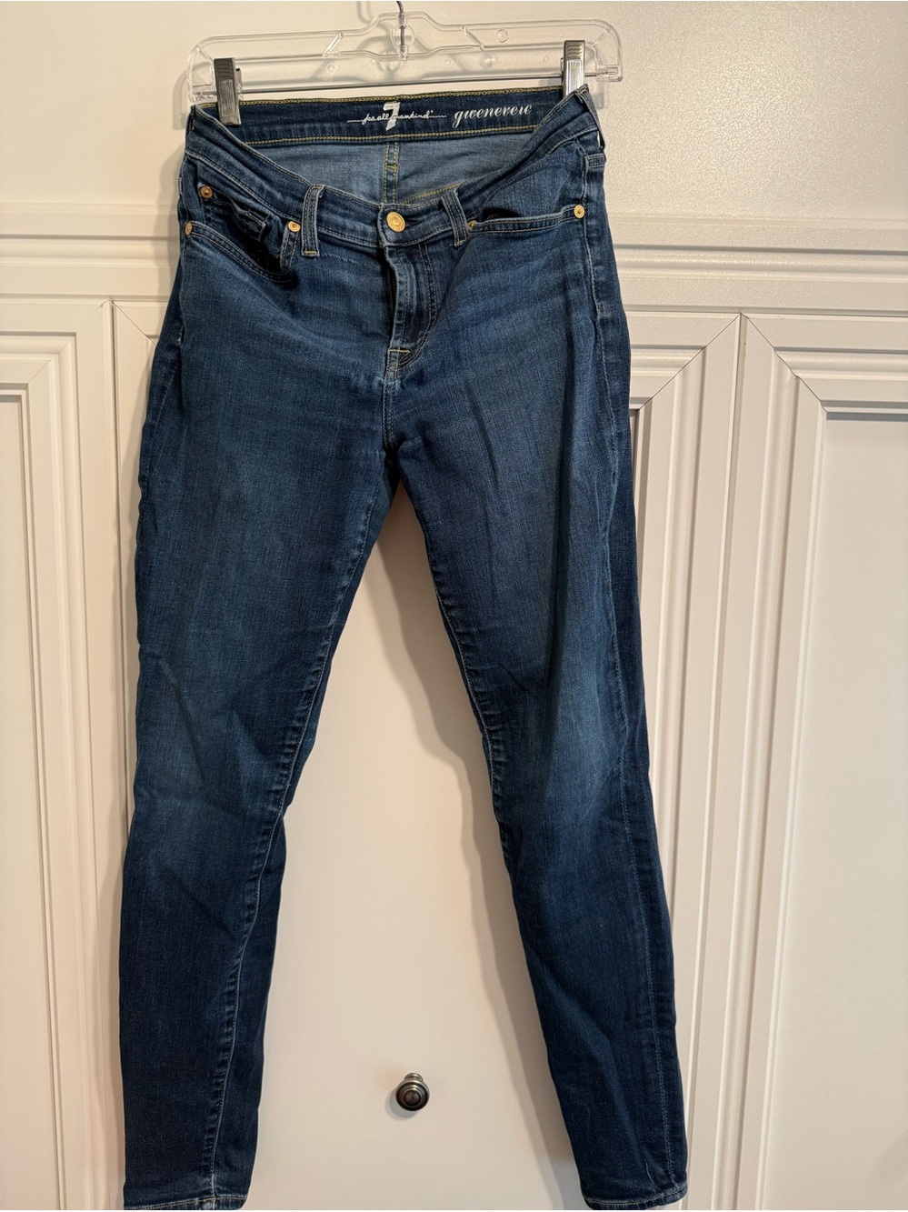 7 For All Mankind Women's Dark Blue Skinny Jeans